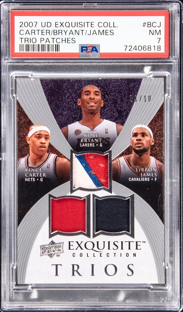 2007-08 Upper Deck Exquisite Collection Kobe Bryant/Vince Carter/LeBron James Trio Patches #ET-BCJ card image