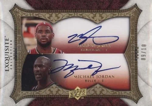 2007-08 Upper Deck Exquisite Collection Lebron James Enshrinements Dual #DEN-ML card image