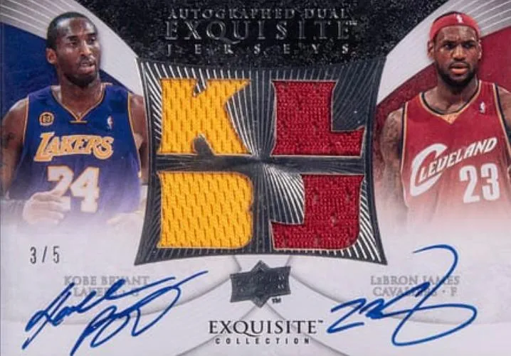 2007-08 Upper Deck Exquisite Collection Lebron James Jerseys Dual Autographs #ED-KL card image