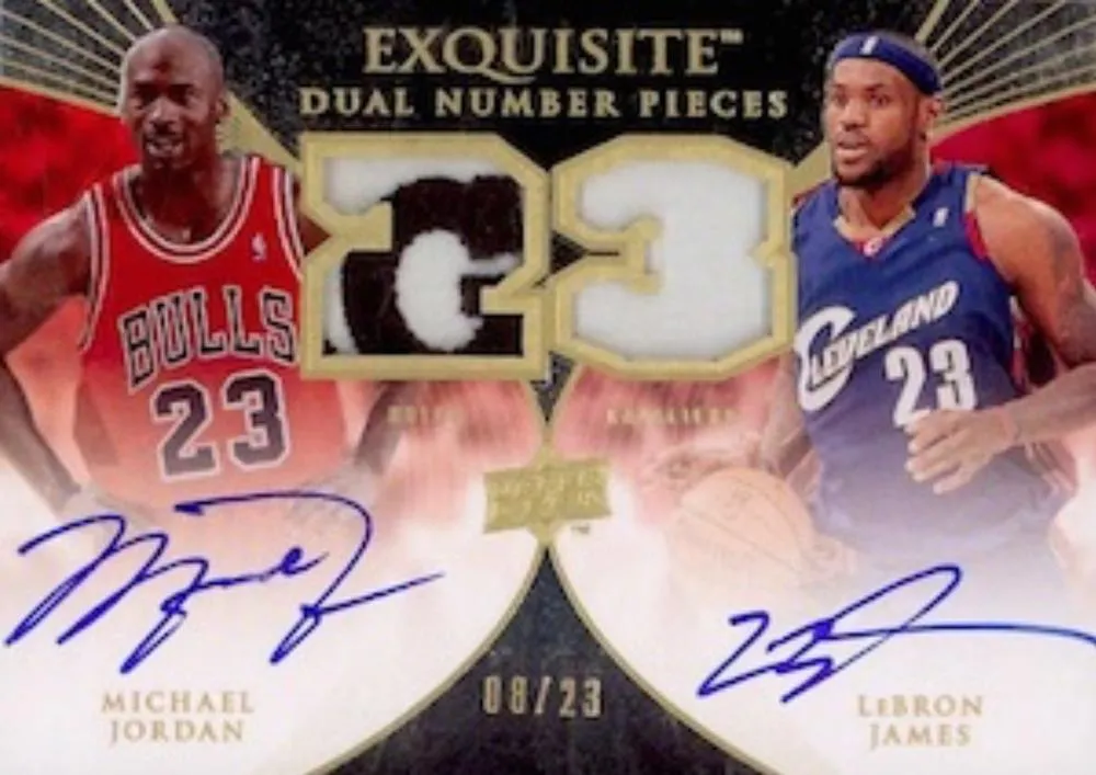 2007-08 Upper Deck Exquisite Collection Lebron James Numbers Dual #EDN-JJ card image