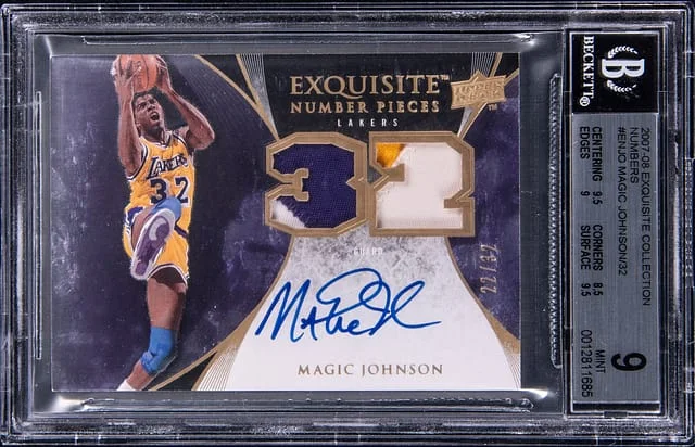 2007-08 Upper Deck Exquisite Collection Magic Johnson Number Pieces Autographs #EN-JO card image