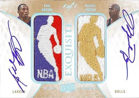 2007-08 Upper Deck Exquisite Collection Michael Jordan Logoman Autographs Dual #DL-KM card image