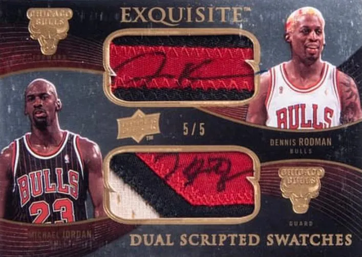 2007-08 Upper Deck Exquisite Collection Michael Jordan Scripted Swatches Dual #DS-JR card image
