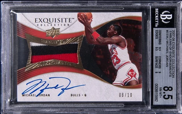 2007-08 Upper Deck Exquisite Collection Michael Jordan Emblems of Endorsements #EE-MJ card image