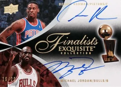 2007-08 Upper Deck Exquisite Collection Michael Jordan Finalists Autographs Dual #FA-JR card image