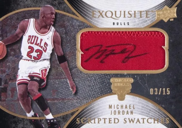 2007-08 Upper Deck Exquisite Collection Michael Jordan Scripted Swatches #SS-MI card image