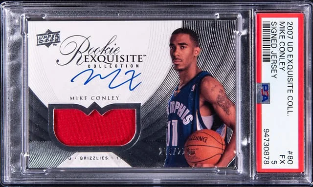 2007-08 Upper Deck Exquisite Collection Mike Conley Signed Jersey #80 card image