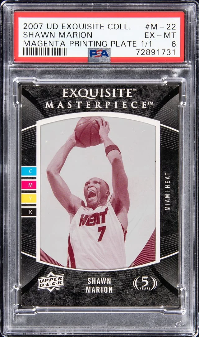 2007-08 Upper Deck Exquisite Collection Shawn Marion Magenta Printing Plate #M-22 card image