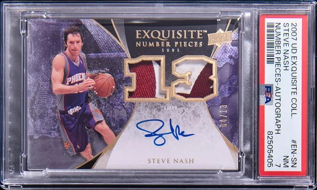 2007-08 Upper Deck Exquisite Collection Steve Nash Number Pieces Autograph #EN-SN card image