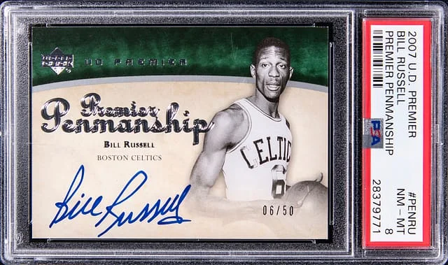2007-08 Upper Deck Premier Bill Russell Premier Penmanship #PEN-RU card image