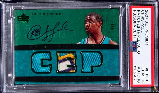 2007-08 Upper Deck Premier Chris Paul Patches Triple Autographs #PR2-CP card image