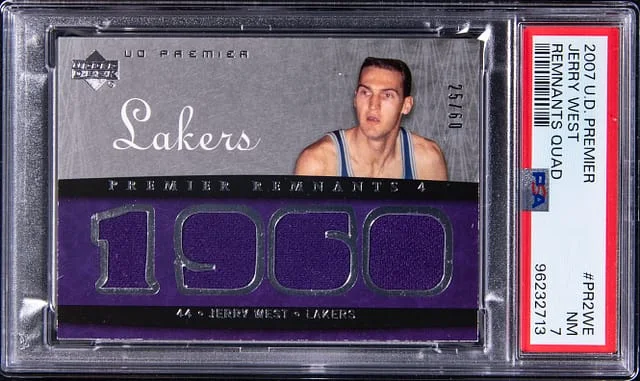 2007-08 Upper Deck Premier Jerry West Remnants Quad #PR2-WE card image