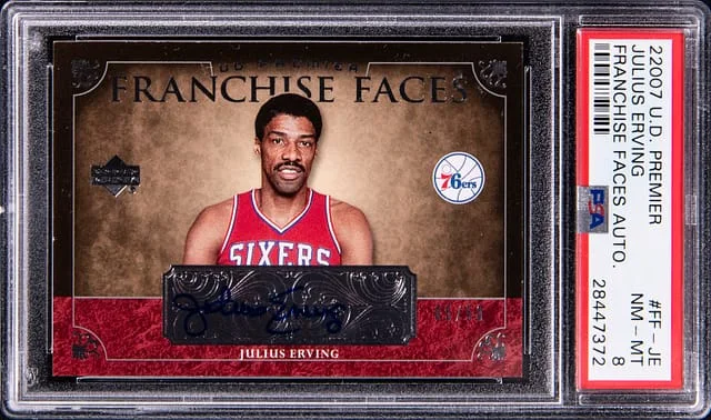 2007-08 Upper Deck Premier Julius Erving Franchise Faces Autograph #FF-JE card image