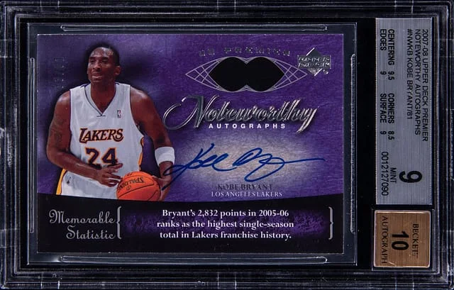 2007-08 Upper Deck Premier Kobe Bryant Noteworthy Autographs #NW-KB card image