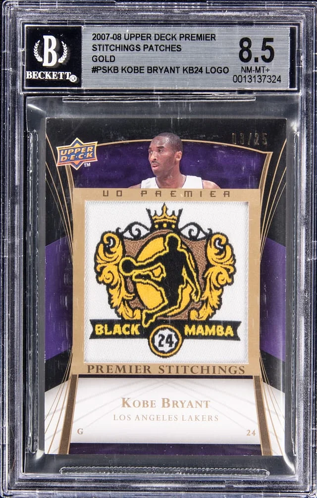 2007-08 Upper Deck Premier Kobe Bryant Stitching Patches Gold #PSKB card image