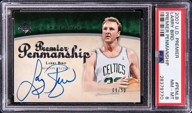 2007-08 Upper Deck Premier Larry Bird Premier Penmanship #PEN-LB card image