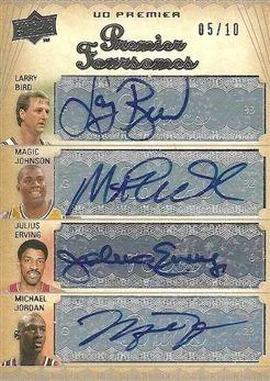 2007-08 Upper Deck Premier Michael Jordan Foursome Autographs #PF-JEJB card image