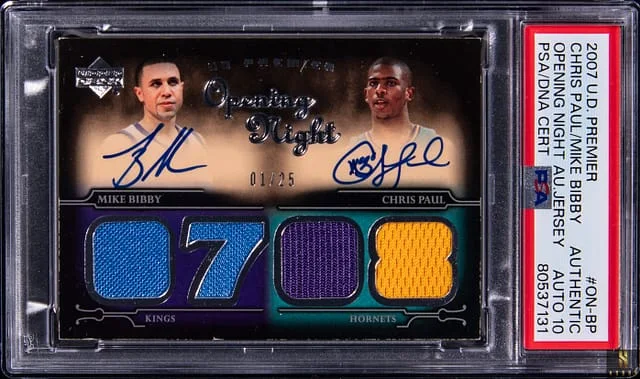 2007-08 Upper Deck Premier Mike Bibby/Chris Paul Opening Night Autograph Jersey #ON-BP card image