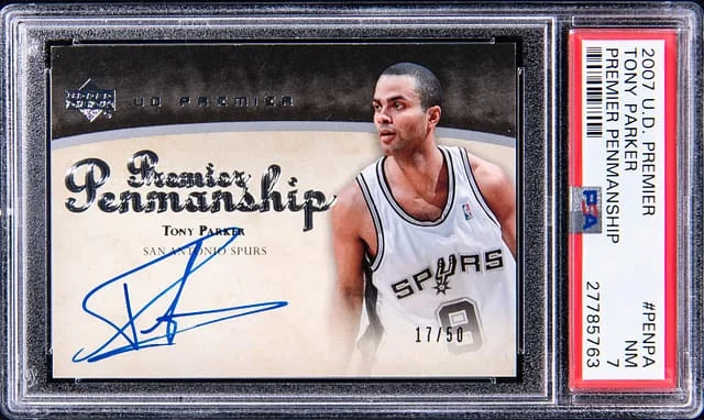 2007-08 Upper Deck Premier Tony Parker Penmanship #PEN-PA card image