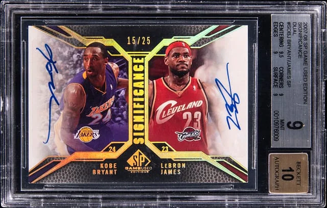 2007-08 Upper Deck SP Game Used Kobe Bryant/LeBron James Edition Significance Dual #SD-BJ card image