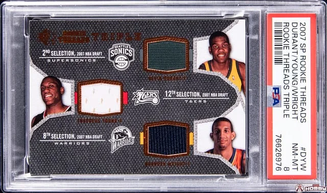 2007-08 Upper Deck SP Kevin Durant/Thaddeus Young/Brandan Wright Threads Triple #TRT-DYW card image