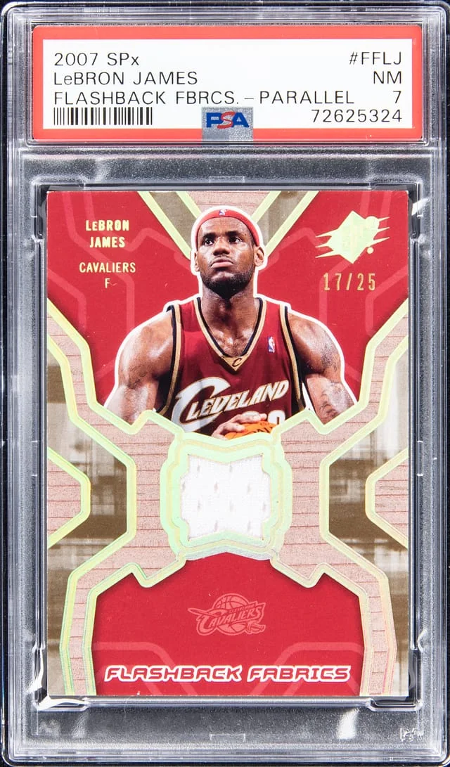 2007-08 Upper Deck SPx LeBron James Flashback Fabrics Gold Parallel #FF-LJ card image