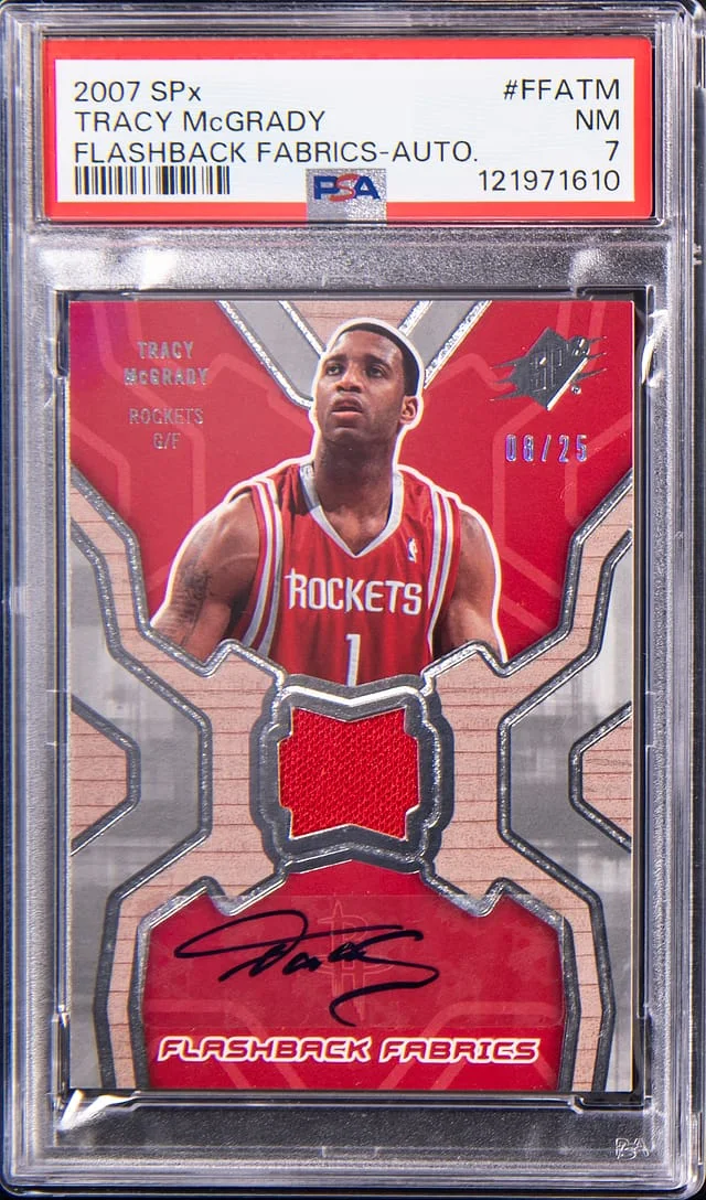 2007-08 Upper Deck SPx Tracy McGrady Flashback Fabrics Autograph #FFA-TTM card image
