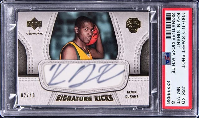 2007-08 Upper Deck Sweet Shot Kevin Durant Signature Kicks White #SK-KD card image