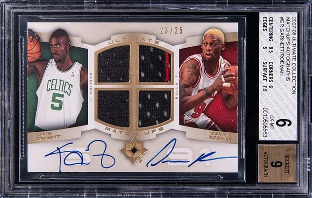 2007-08 Upper Deck Ultimate Collection Kevin Garnett/Dennis Rodman Matchups Autographs #GR card image
