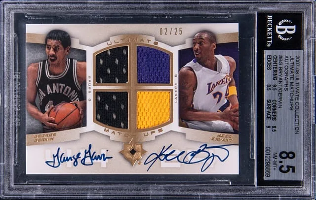 2007-08 Upper Deck Ultimate Collection Kobe Bryant/George Gervin Ultimate Matchup Autographs #UM-BG card image