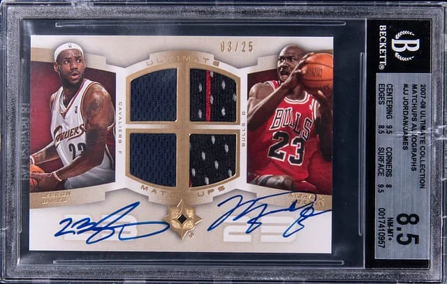 2007-08 Upper Deck Ultimate Collection LeBron James/Michael Jordan Matchup Autographs #UM-JJ card image