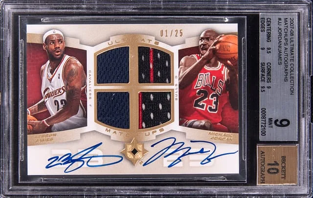 2007-08 Upper Deck Ultimate Collection Michael Jordan/LeBron James Matchups Autographs #UM-JJ card image