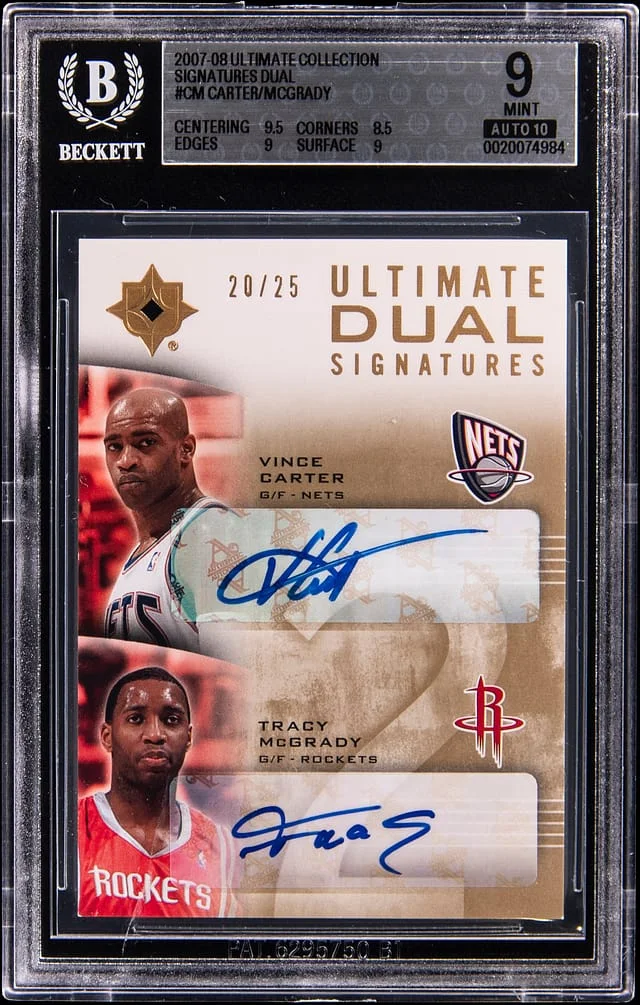 2007-08 Upper Deck Ultimate Collection Vince Carter/Tracy McGrady Signatures Dual #UD-CM card image