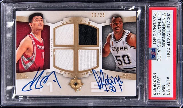 2007-08 Upper Deck Ultimate Collection Yao Ming/David Robinson Dual Ultimate Matchups Autograph #UM-MR card image