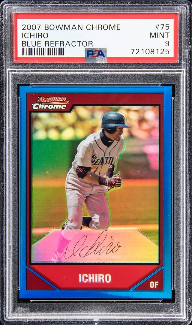 2007 Bowman Chrome Ichiro Blue Refractor #75 card image