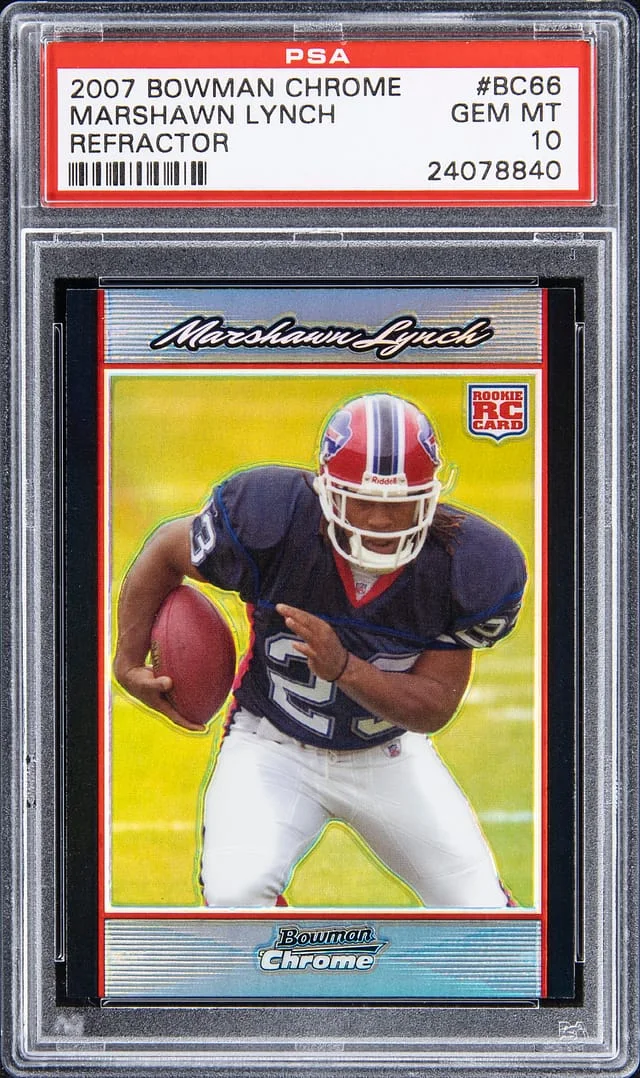 2007 Bowman Chrome Marshawn Lynch Refractor #BC66 card image