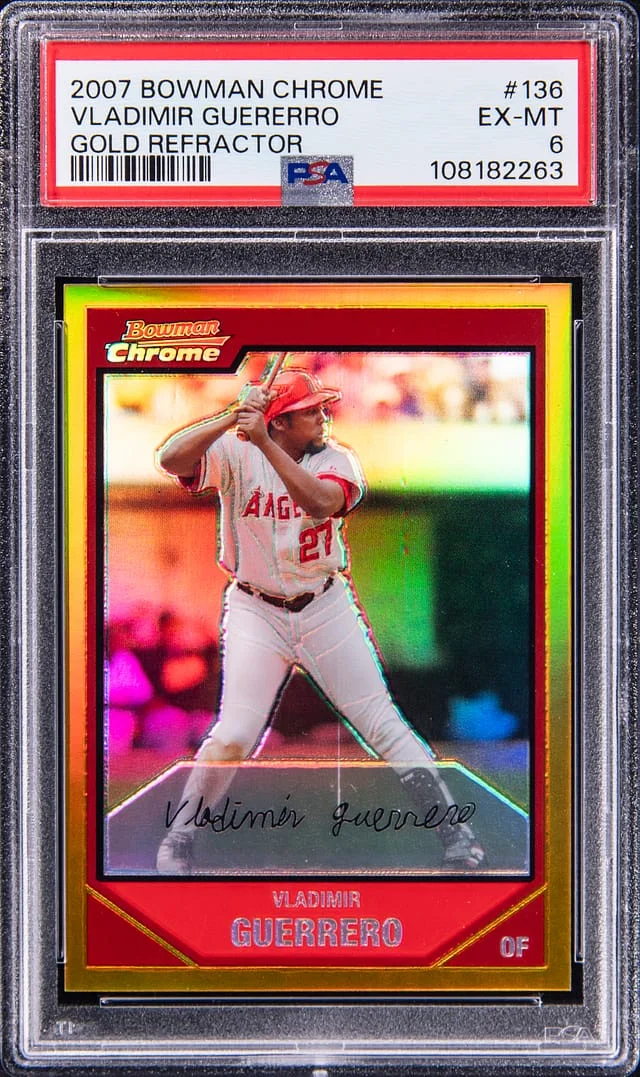 2007 Bowman Chrome Vladimir Guerrero Sr. Gold Refractor #136 card image