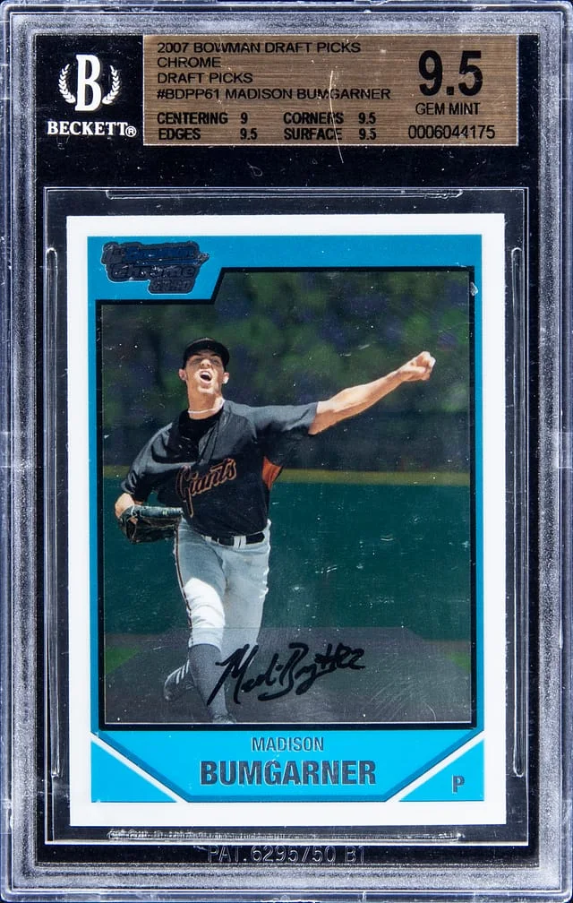 2007 Bowman Draft Picks Madison Bumgarner Chrome #BDPP61 card image