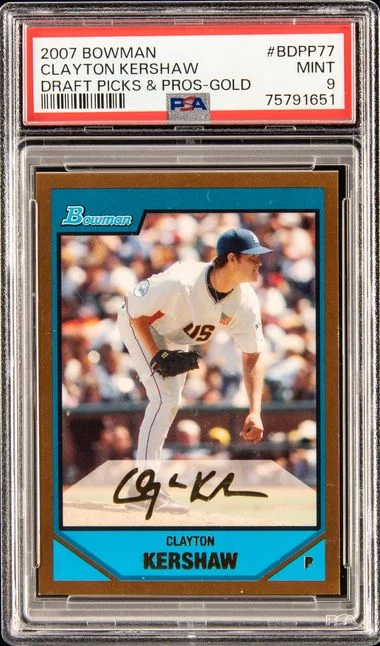 2007 Bowman Draft Picks & Prospects Clayton Kershaw Gold #BDPP77 card image