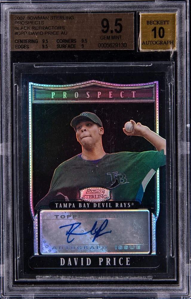 2007 Bowman Sterling Prospects David Price Black Refractors #BSP-DPP card image