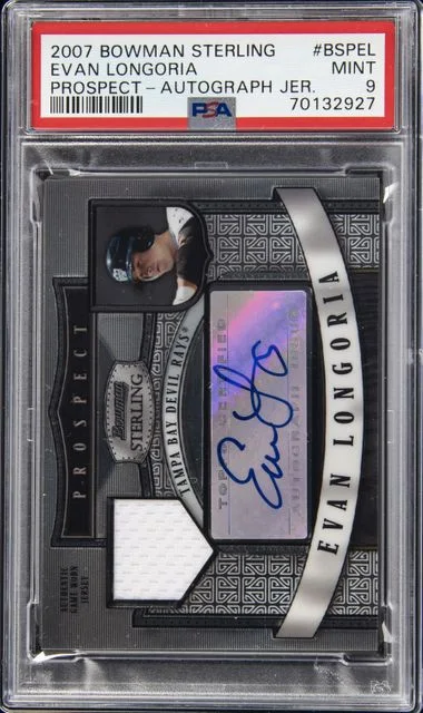 2007 Bowman Sterling Prospects Evan Longoria Autograph Jersey #BSP-EL card image