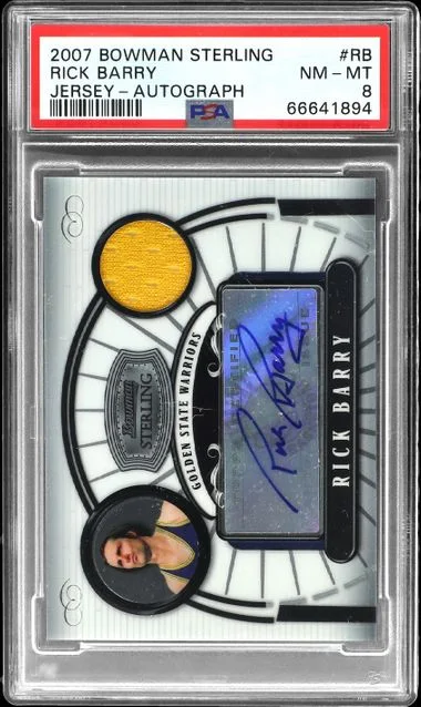 2007 Bowman Sterling Rick Barry Jersey Autograph #RB card image