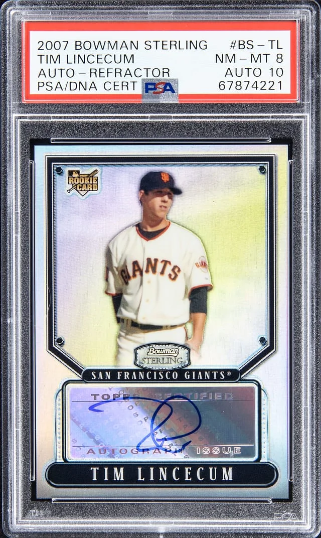2007 Bowman Sterling Tim Lincecum Autograph Refractor #BS-TL card image