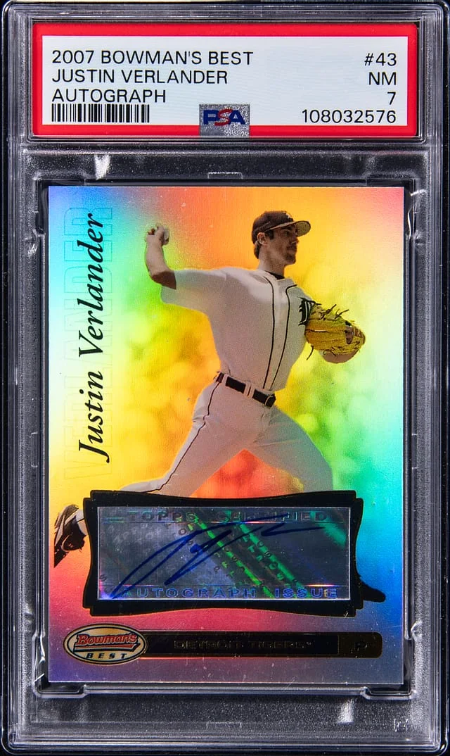 2007 Bowmans Best Autograph Justin Verlander #43 card image