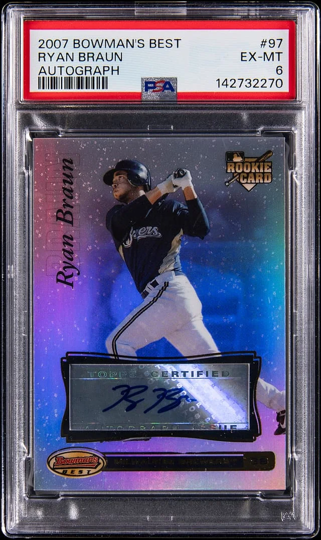 2007 Bowman's Best Ryan Braun Autograph #97 card image
