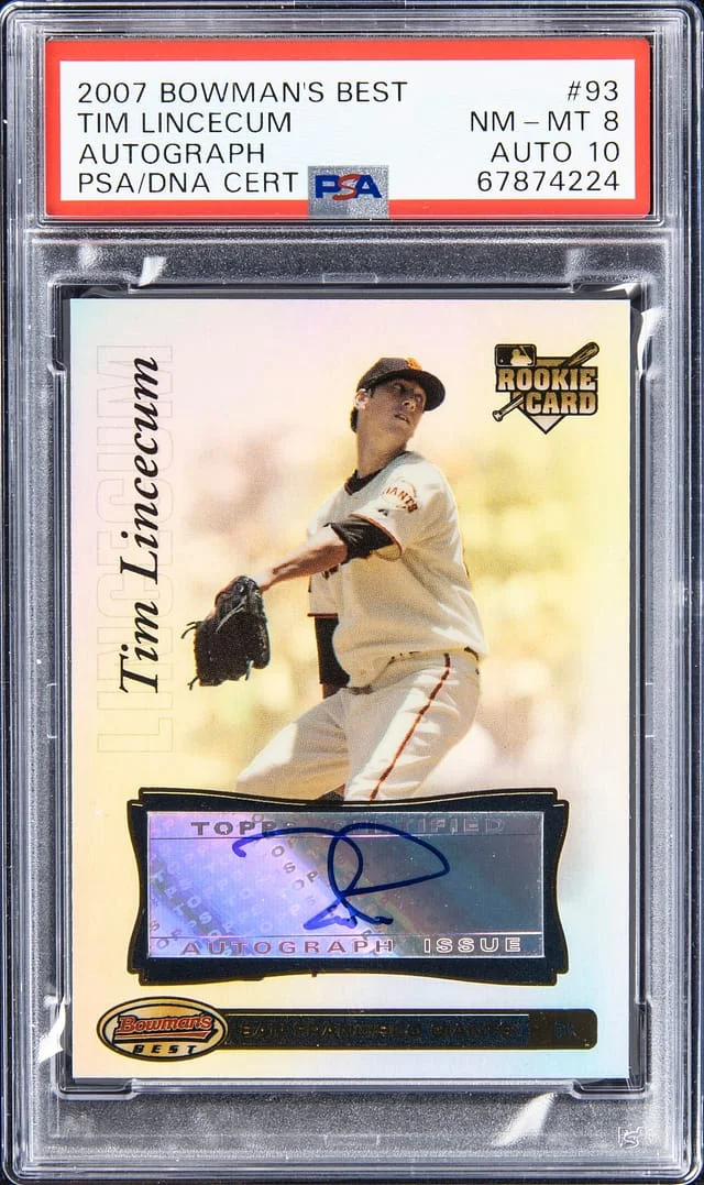 2007 Bowman's Best Tim Lincecum Autograph #33 card image