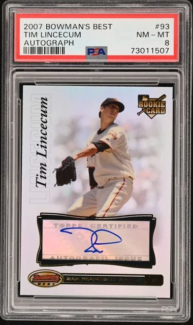 2007 Bowman's Best Tim Lincecum Autograph #93 card image