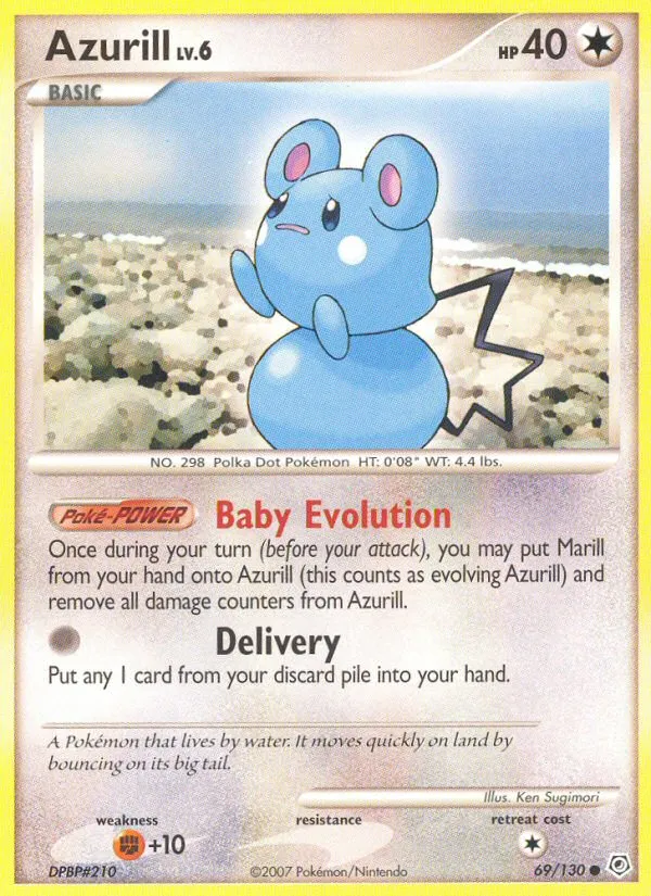 2007 Diamond & Pearl Azurill Common #069/130 Common card image
