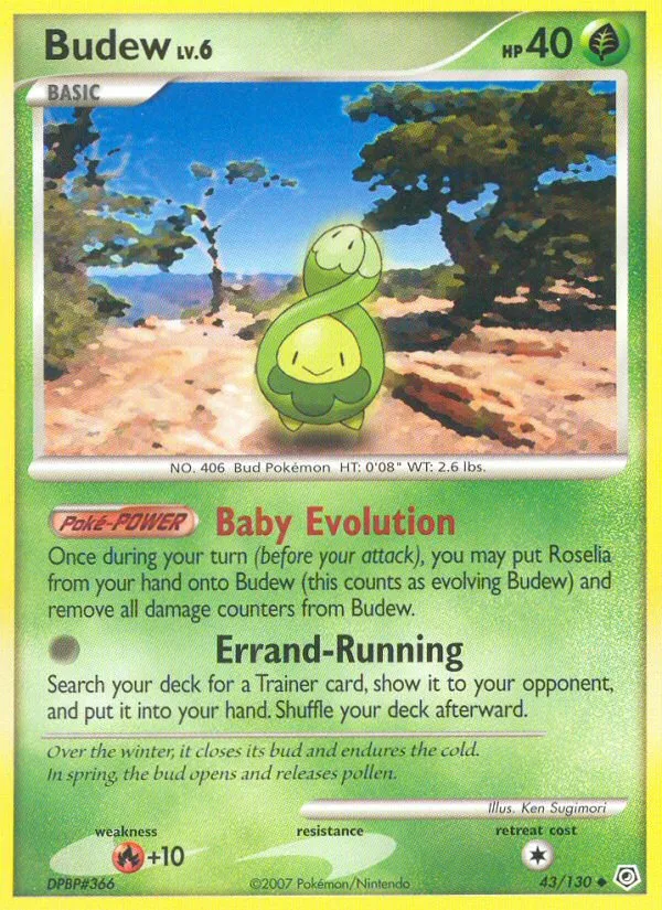 2007 Diamond & Pearl Budew Uncommon #043/130 Uncommon card image