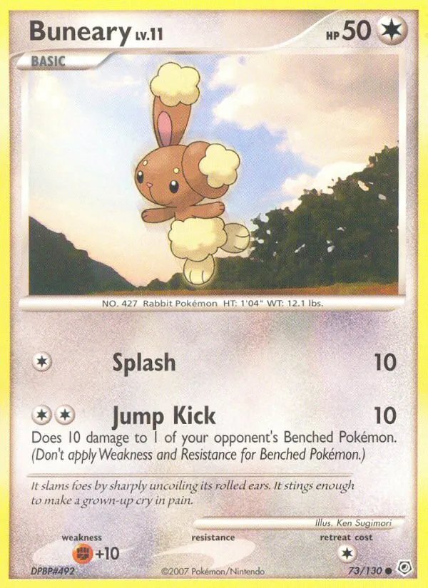 2007 Diamond & Pearl Buneary Common #073/130 Common card image